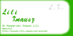 lili knausz business card